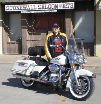 photo of angie in texas and her road king