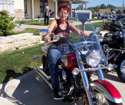 shirley on her yamaha v star