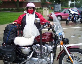 janet in rain gear