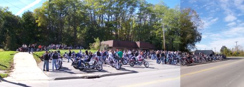 bikes gathered at kung fu tap and taco for benefit ride