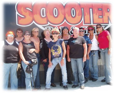 group posing at scooter's in anamosa