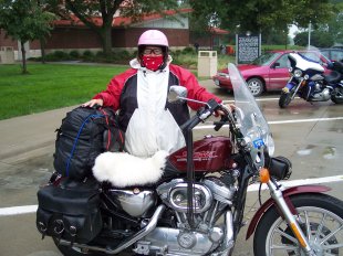 janet in full raingear